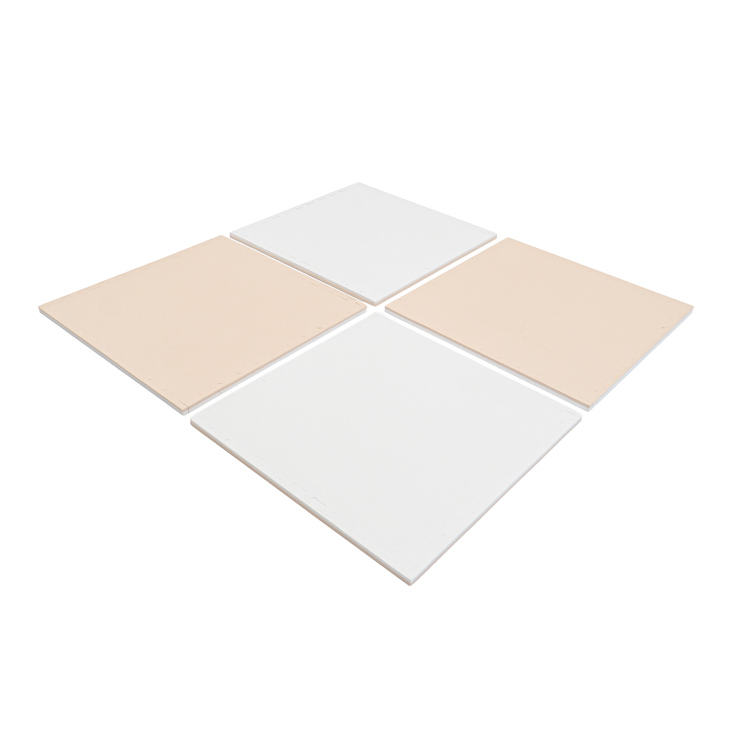 Large Foam Puzzle Mats - Beige / White | Hertwill