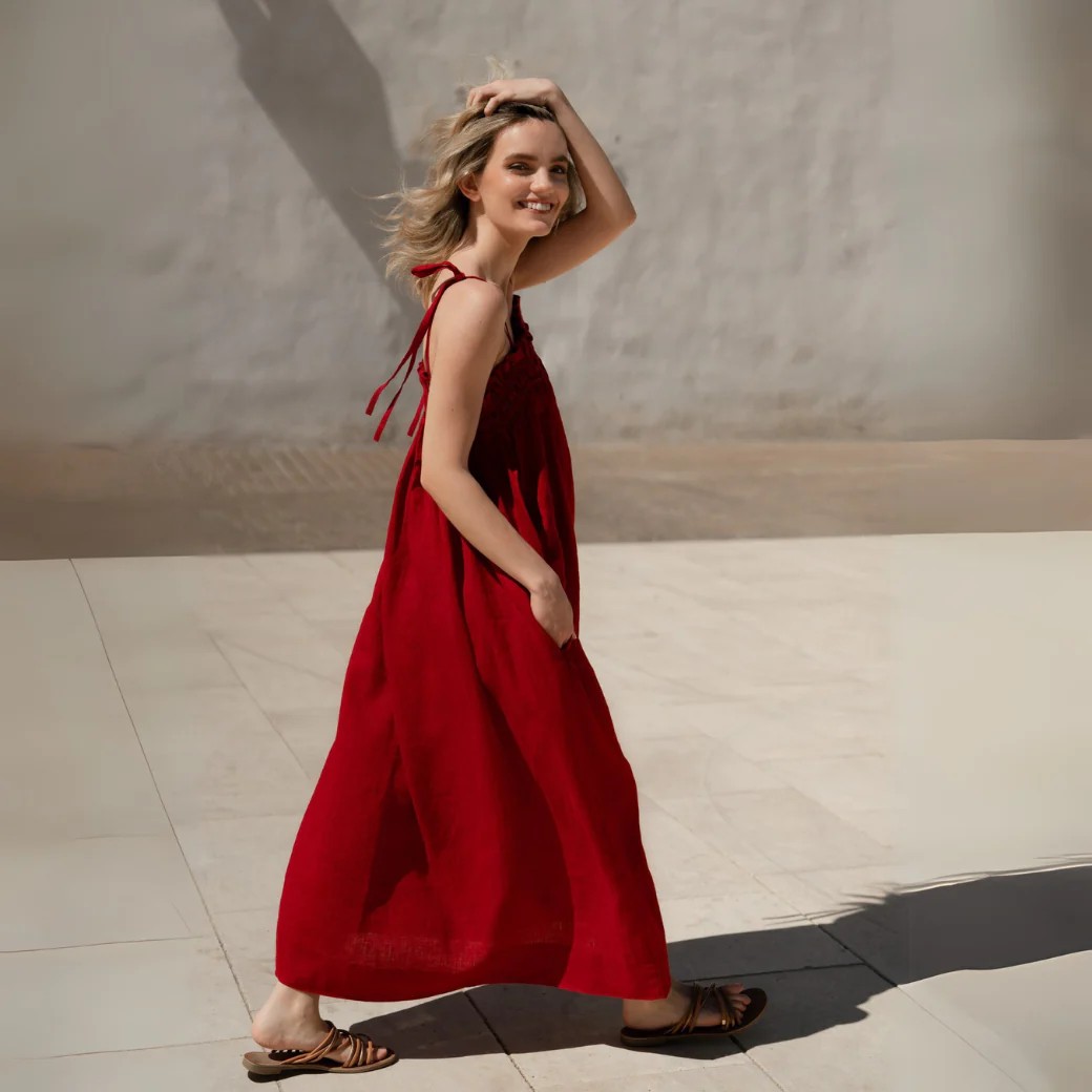 Linen Ballade Dress - Lava Falls | Hertwill