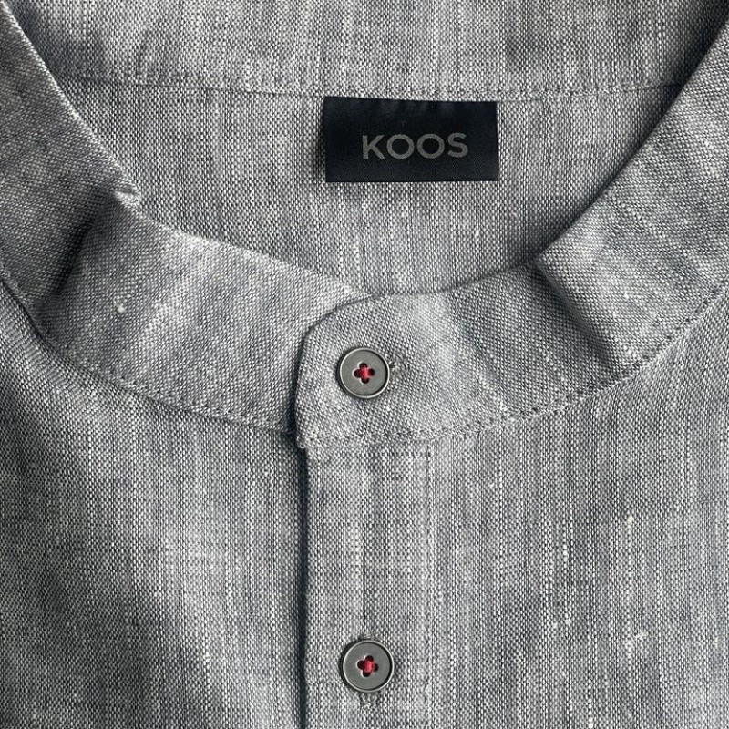 Linen Men's Dress - Blue / Gray