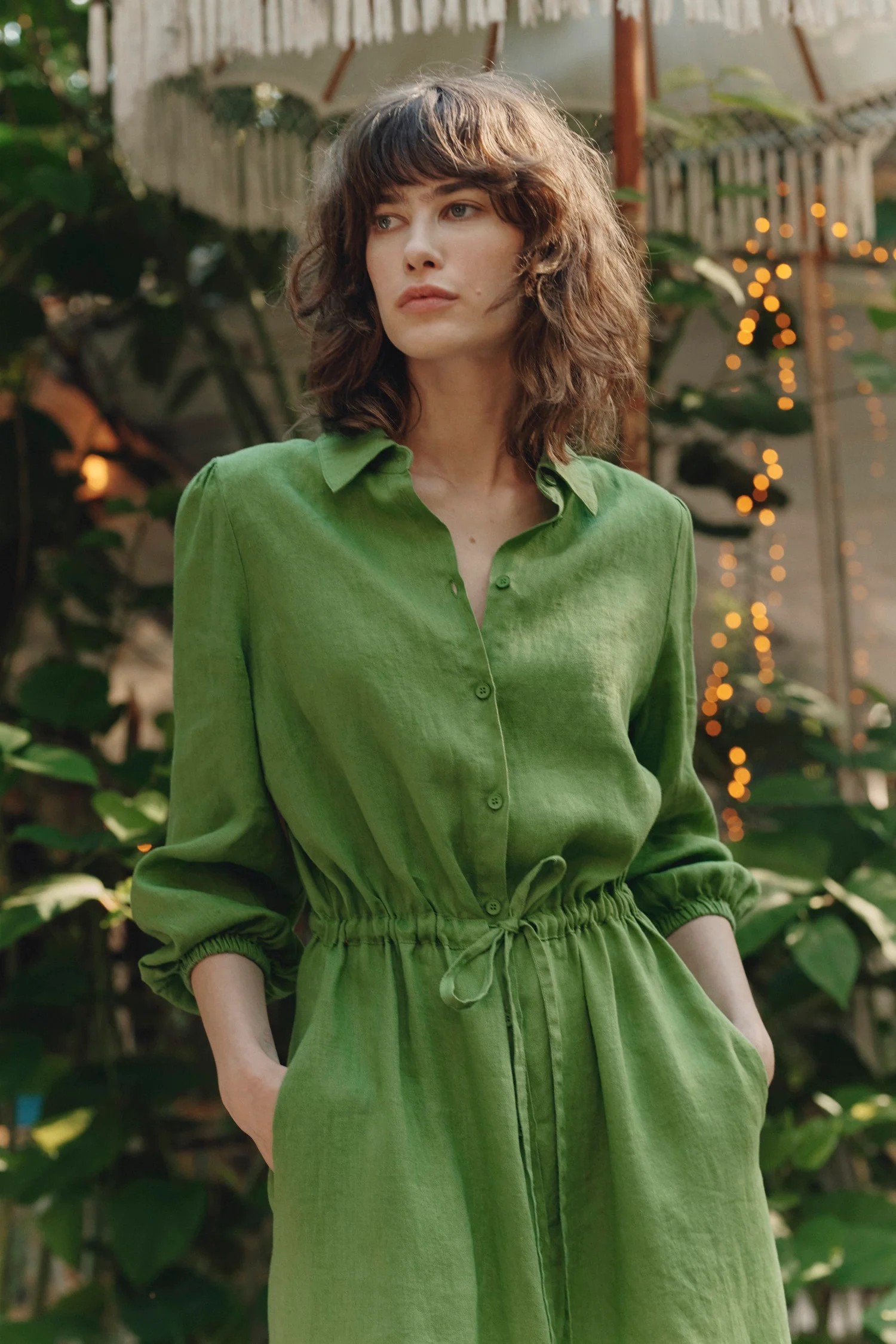 Linen Rhapsody Dress - Foliage Green Linen Rhapsody Dress - Foliage Green