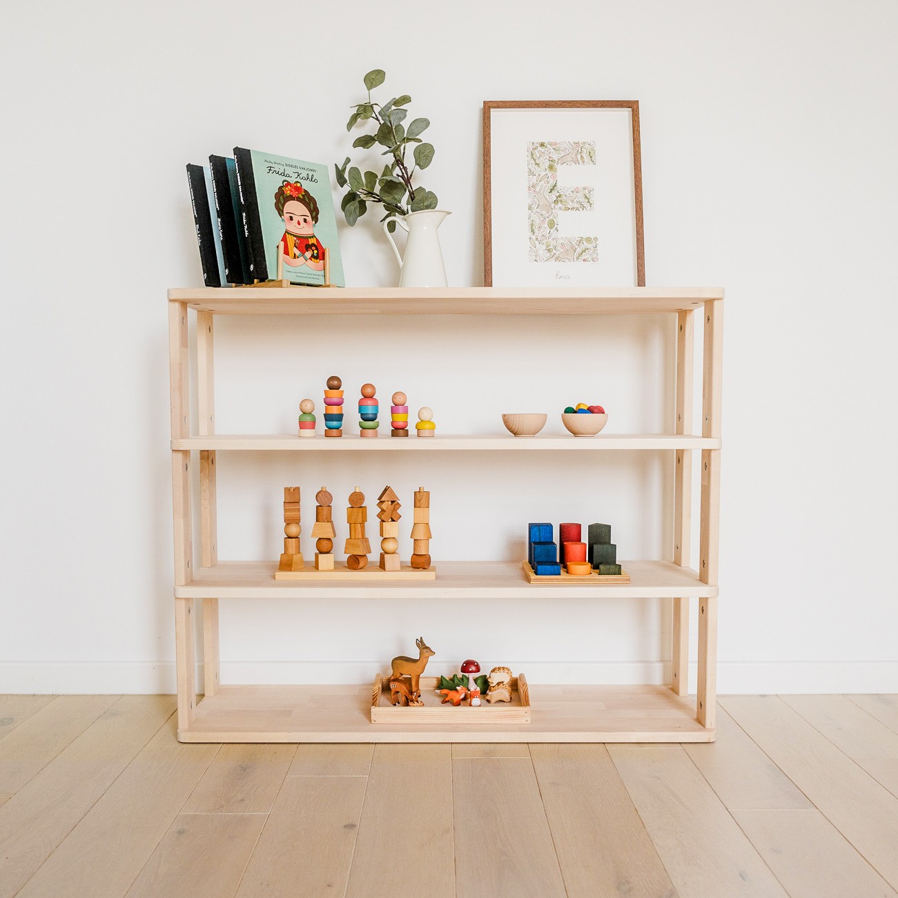 Modular Montessori Shelf Straight - 4 Shelves | Hertwill