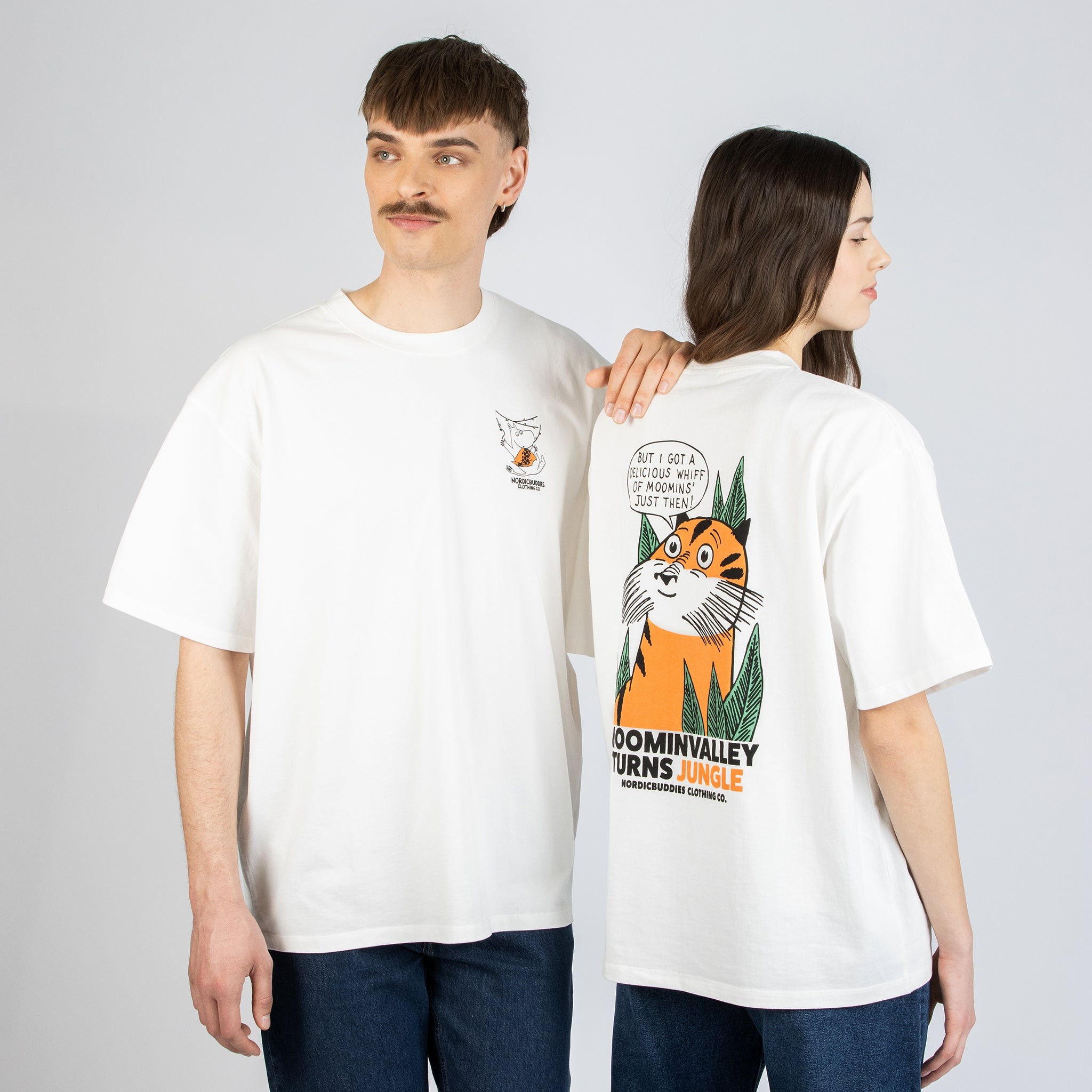 Moomin Jungle Heavy Unisex T-shirt - White | Hertwill