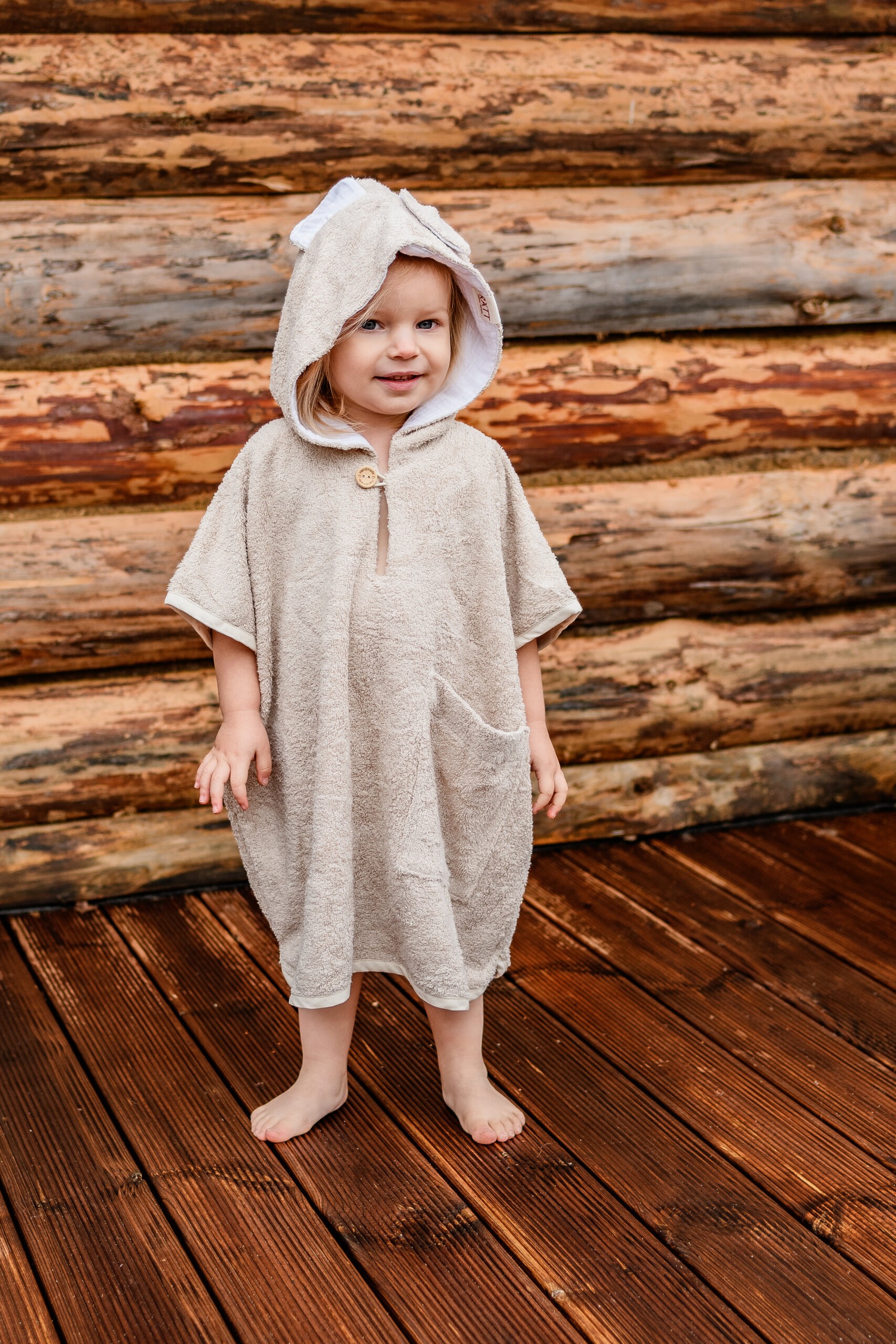 Short-Sleeve Poncho TEDDY - For TODDLERS (Size 82/86-116) | Hertwill