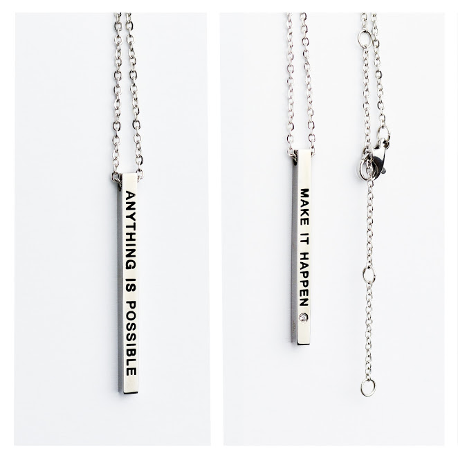 Necklace with Pendant - Make it Happen / Anything is Possible