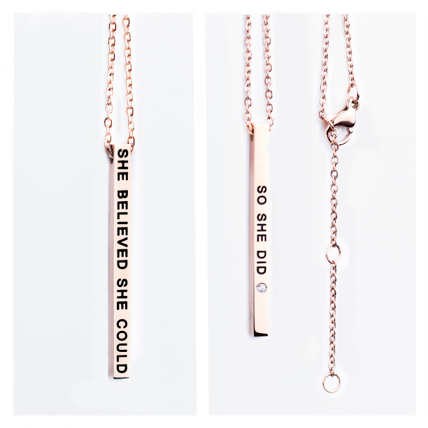 Necklace with Pendant -She Believed She Could / So She Did