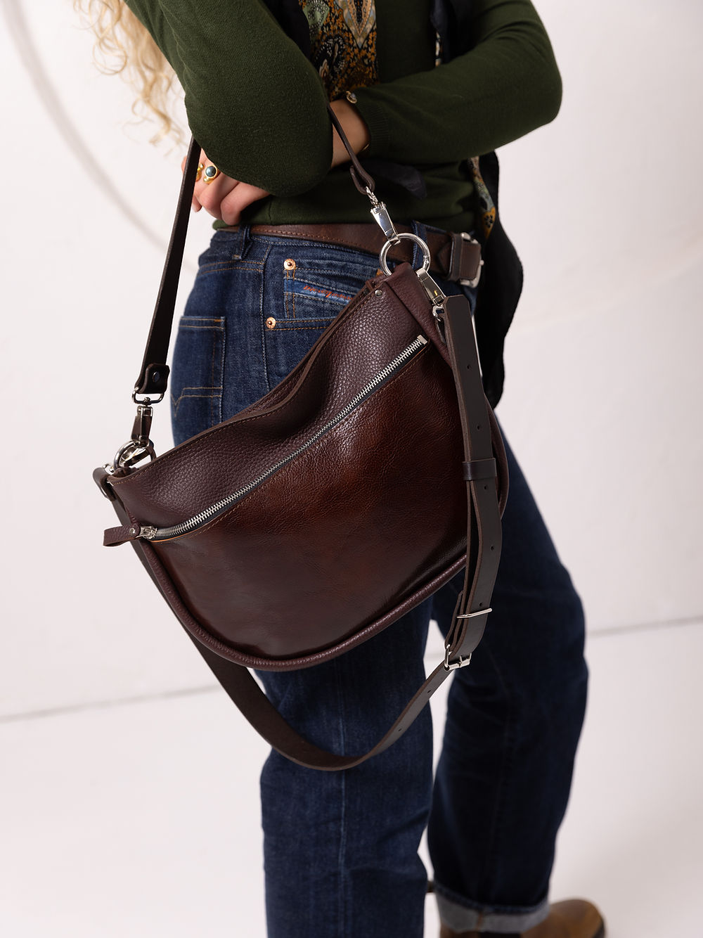 Carlheim, Gotland Genuine Leather collection, Stella Genuine Leather Handbag (Black