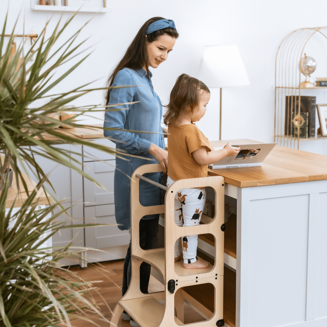 STEP'n'SIT® Convertible 2-in-1 Helper Tower/Table With Support